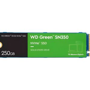 UNIDAD DE ESTADO SOLIDO WESTERN DIGITAL GREEN SN350 NVME, 250GB M.2 2280