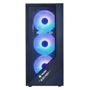 CASE GAMER TORNADO 03, FUENTE DE 600W, 4 COOLER ( 1 ATRAS Y 3 EN ADELANTE) RGB, COLOR NEGRO.