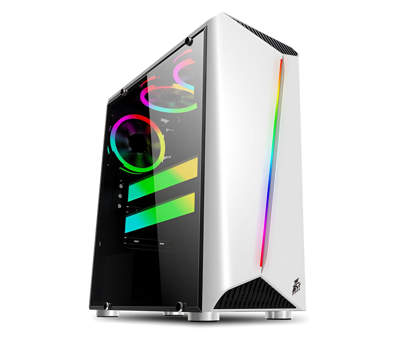 CASE GAMING 1ST PLAYER RAINBOW-R3, COLOR BLANCO. – Computer Movil