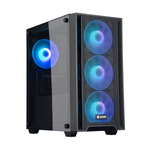 CASE GAMER RAGNAROK 321, FUENTE 550W REAL, COLOR NEGRO, COOLER 4 (DELANTERO 3 Y POSTERIOR 1).