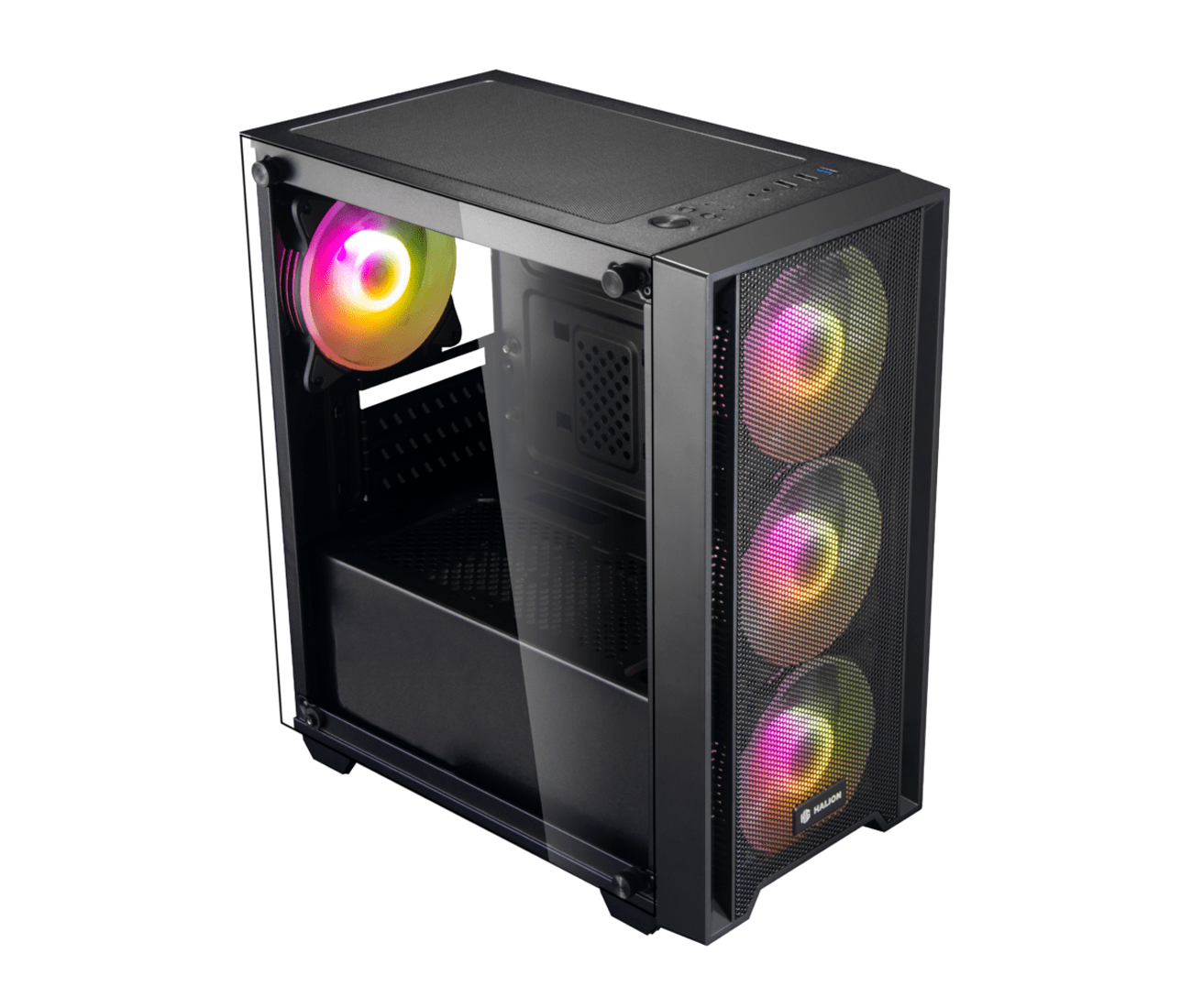 CASE GAMER RAGNAROK 321, FUENTE 550W REAL, COLOR NEGRO, COOLER 4 (DELANTERO 3 Y POSTERIOR 1). - Imagen 2