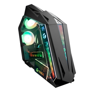 Case gamer TEROS TE-1314G, Mid Tower, USB 3.0 / USB 2.0, audio, ventilador ARGB, negro
