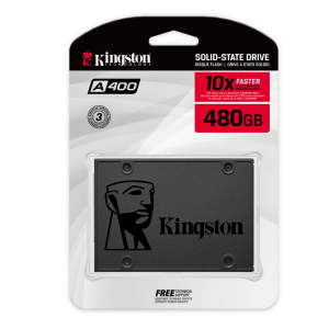 Unidad de Estado Solido Kingston A400, 480GB, SATA 6Gb/s, 2.5", 7mm, TLC.